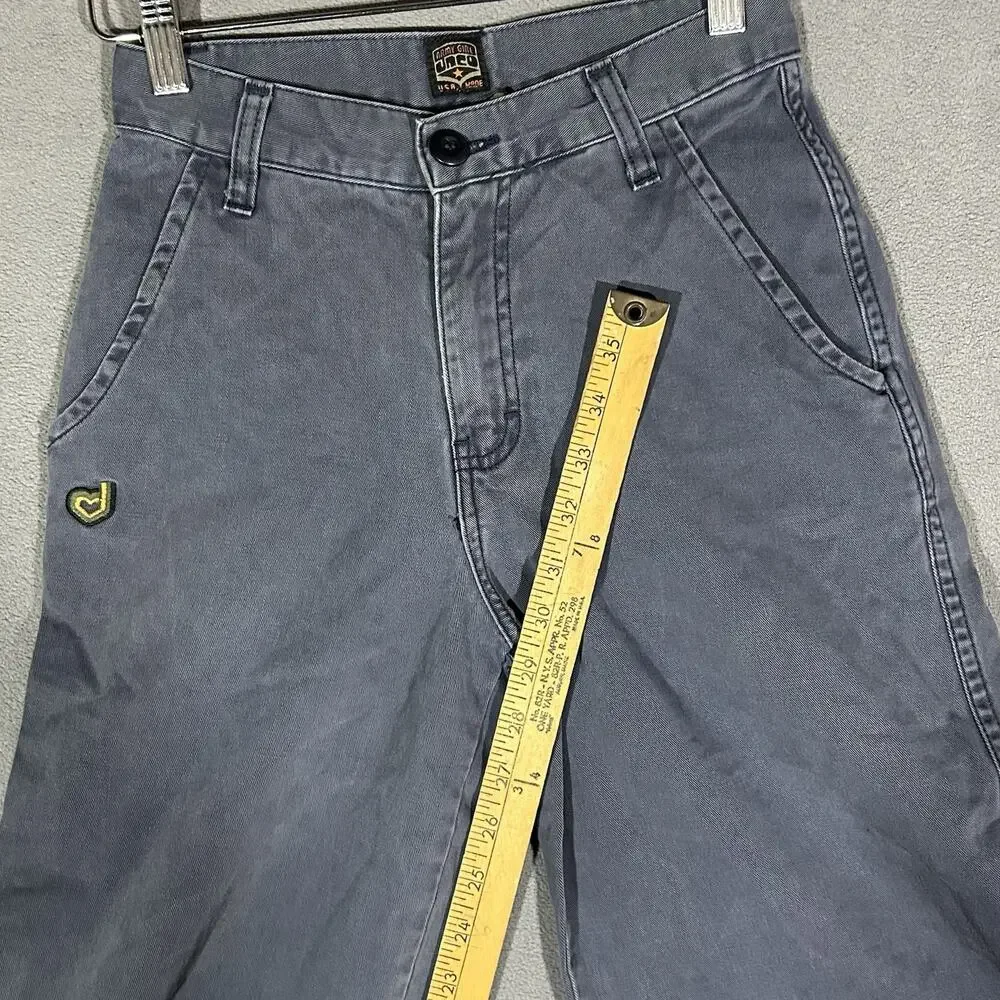 VTG 90s Y2K JNCO Girlie Stuff Cotton Navy Blue Army Pants Sz 3 1267 Uniform